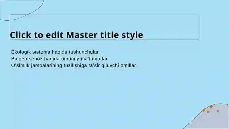Ekologik sistema haqida tushunchalar 2