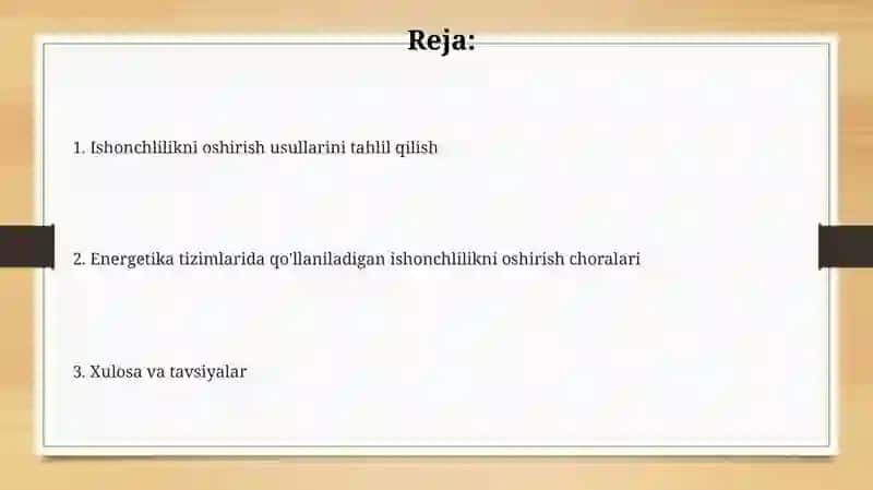 Ishonchlilikni oshirish usullari 2
