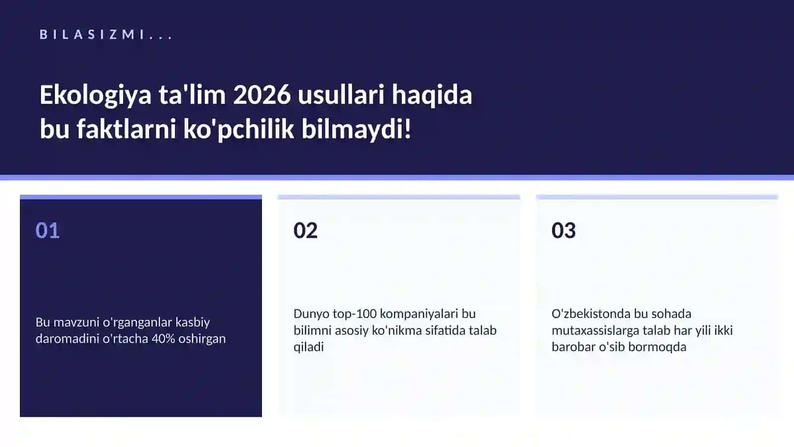 Ekologiya ta'lim 2026 usullari 2