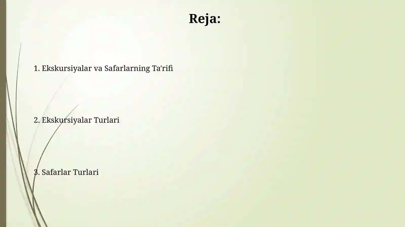 Sayohatlarni rejalashtirish 2