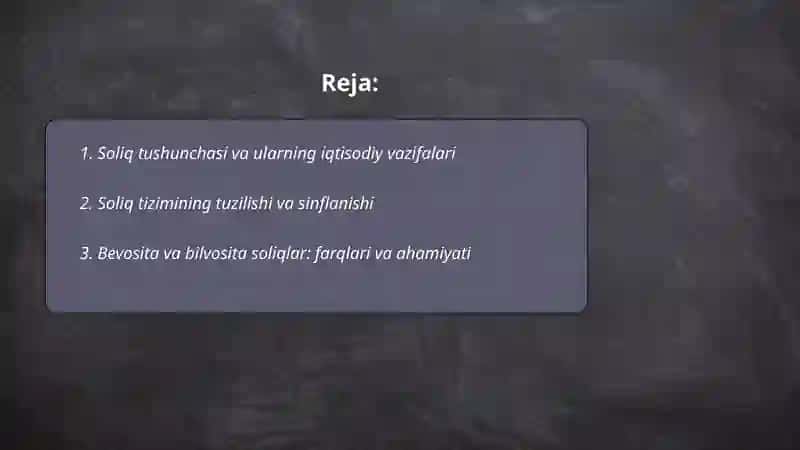 Soliqlar ularning turlari va takomillashtirish vazifalari 2