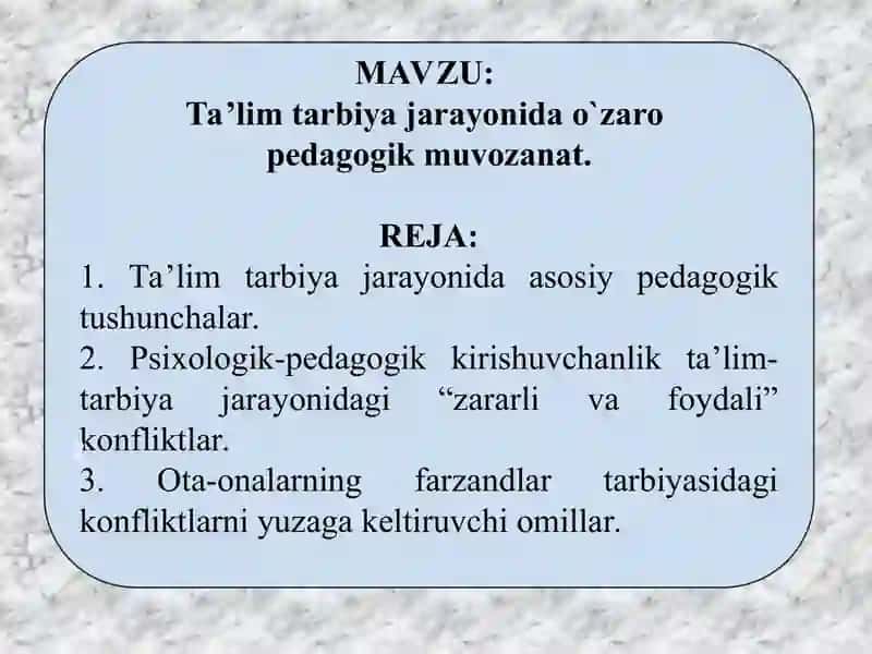 Pedagogik konfliktologiya 2