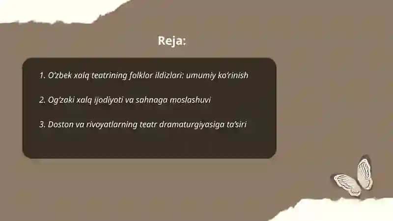 Oʻzbek xalq teatrning folklor ildizi 2