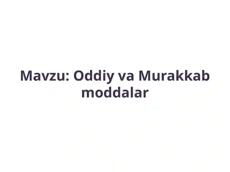Kimyo fani o’qituvchisi 2