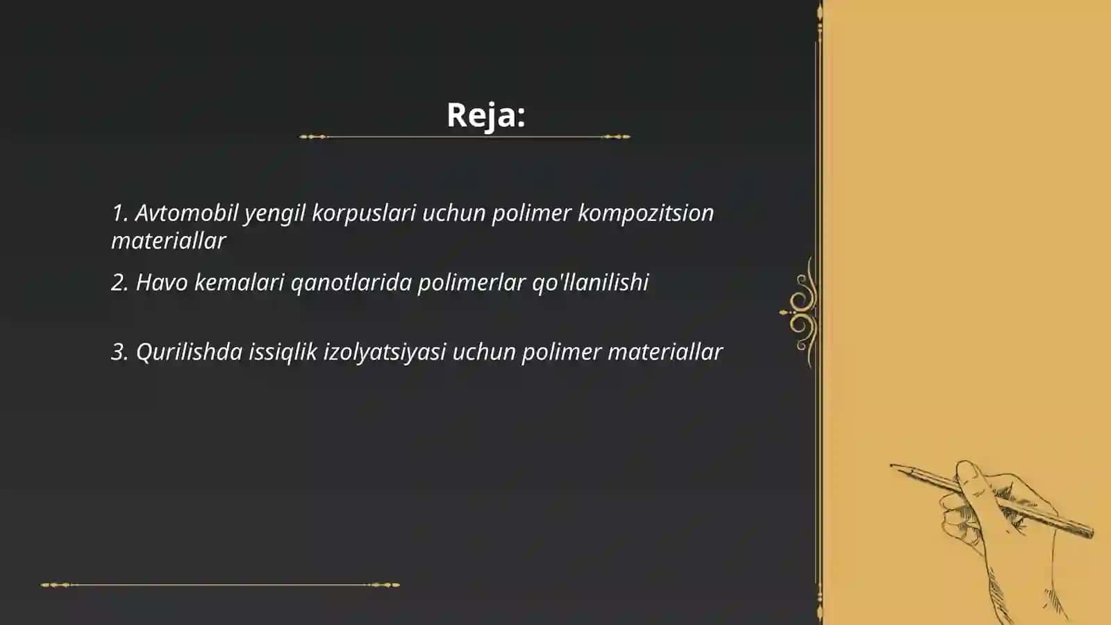 Polimer kompozitsion materiallarning qo'llanilishi 2