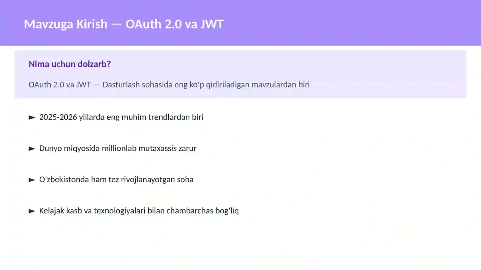 OAuth 2.0 va JWT 2