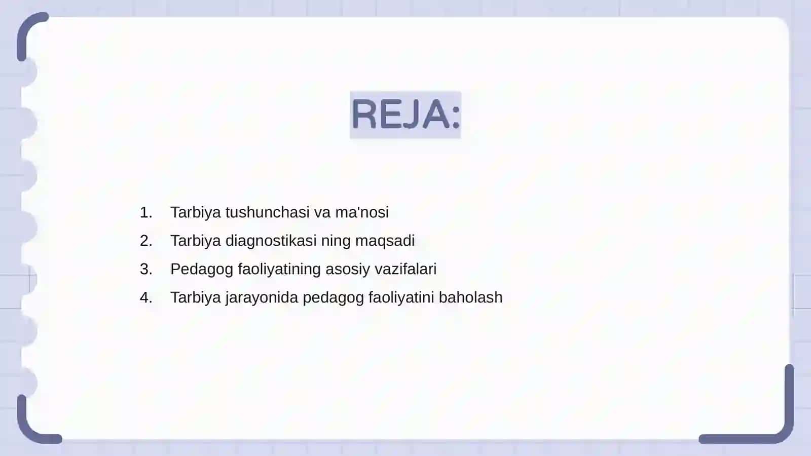 Tarbiya diagnostikasi jarayonida pedagog faoliyati mazmuni 2