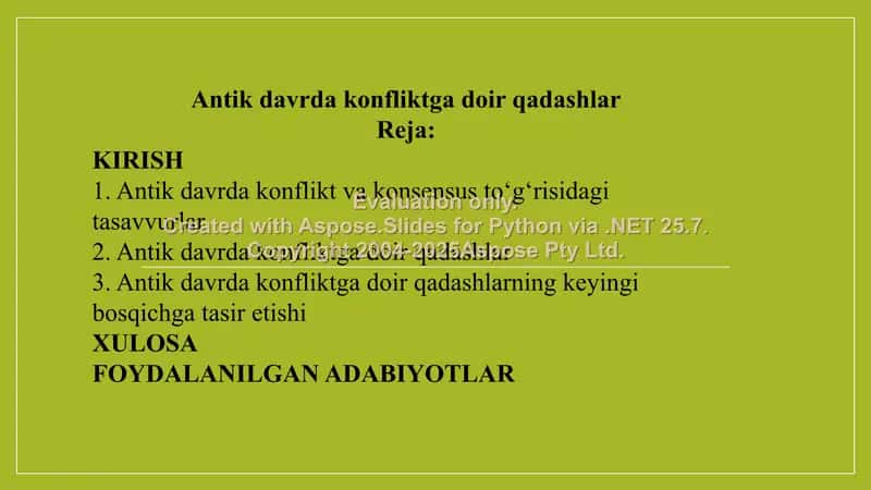 Antik davrda konfliktga doir qarashlar 2