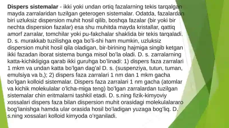 Mikrogeterogen va dag’al disperssistemalar 2