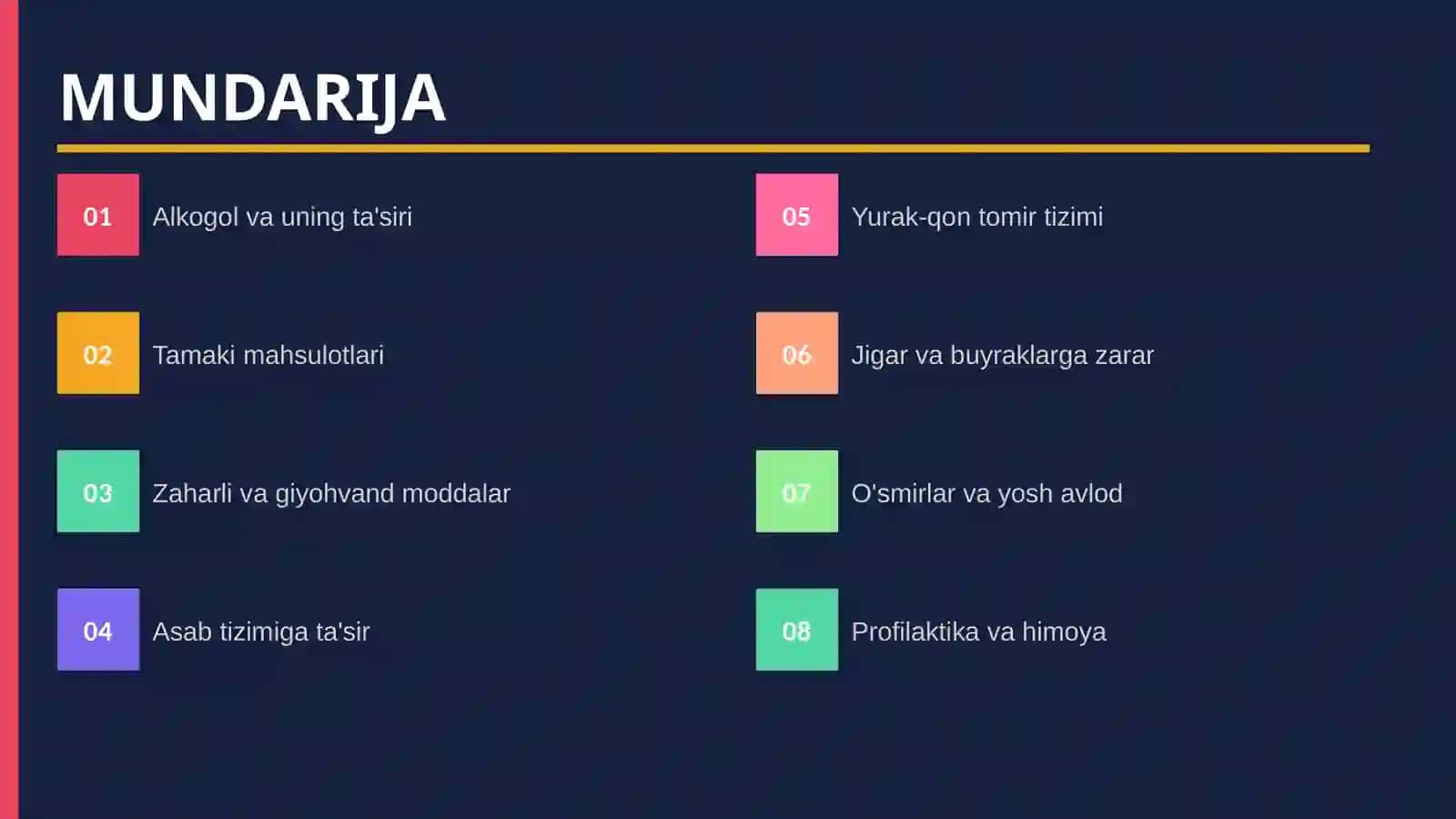 ALKOGOL, TAMAKI VA ZAHARLI MODDALAR INSON ORGANIZMIGA TA'SIRI 2