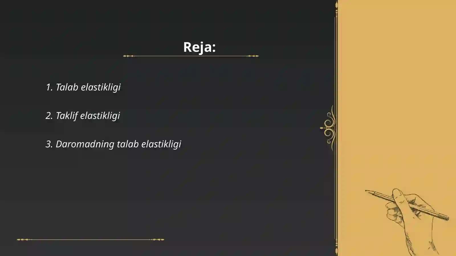 Talab va taklif elastikligi 2