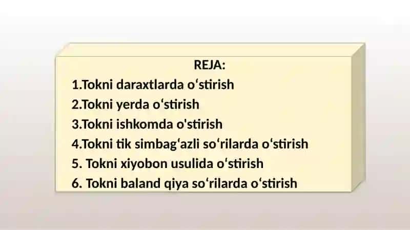 Tok oʻstirish usullari 2
