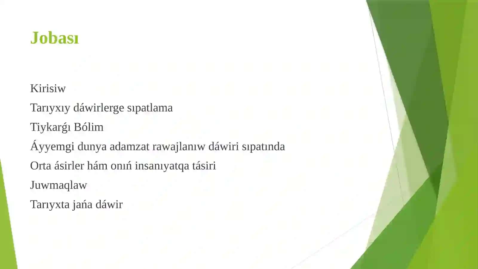 Áyyemgi dunya adamzat rawajlanıw dáwiri 2