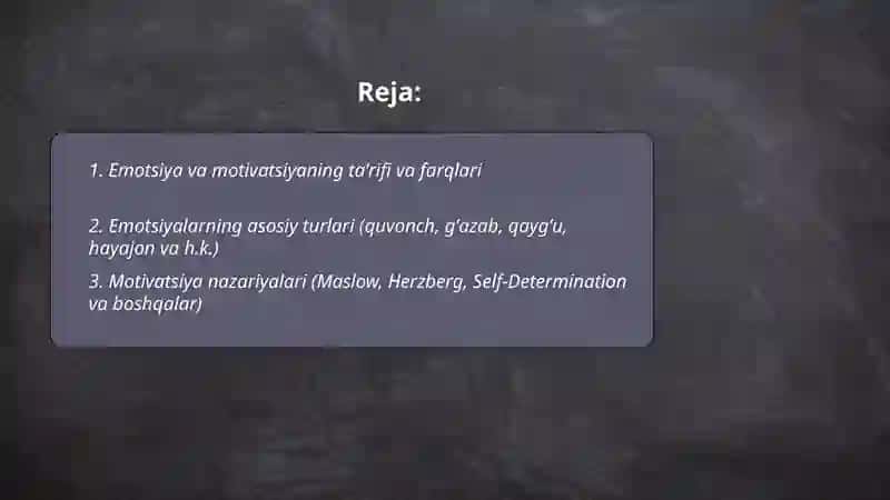 Emotsiya va motivatsiya 2