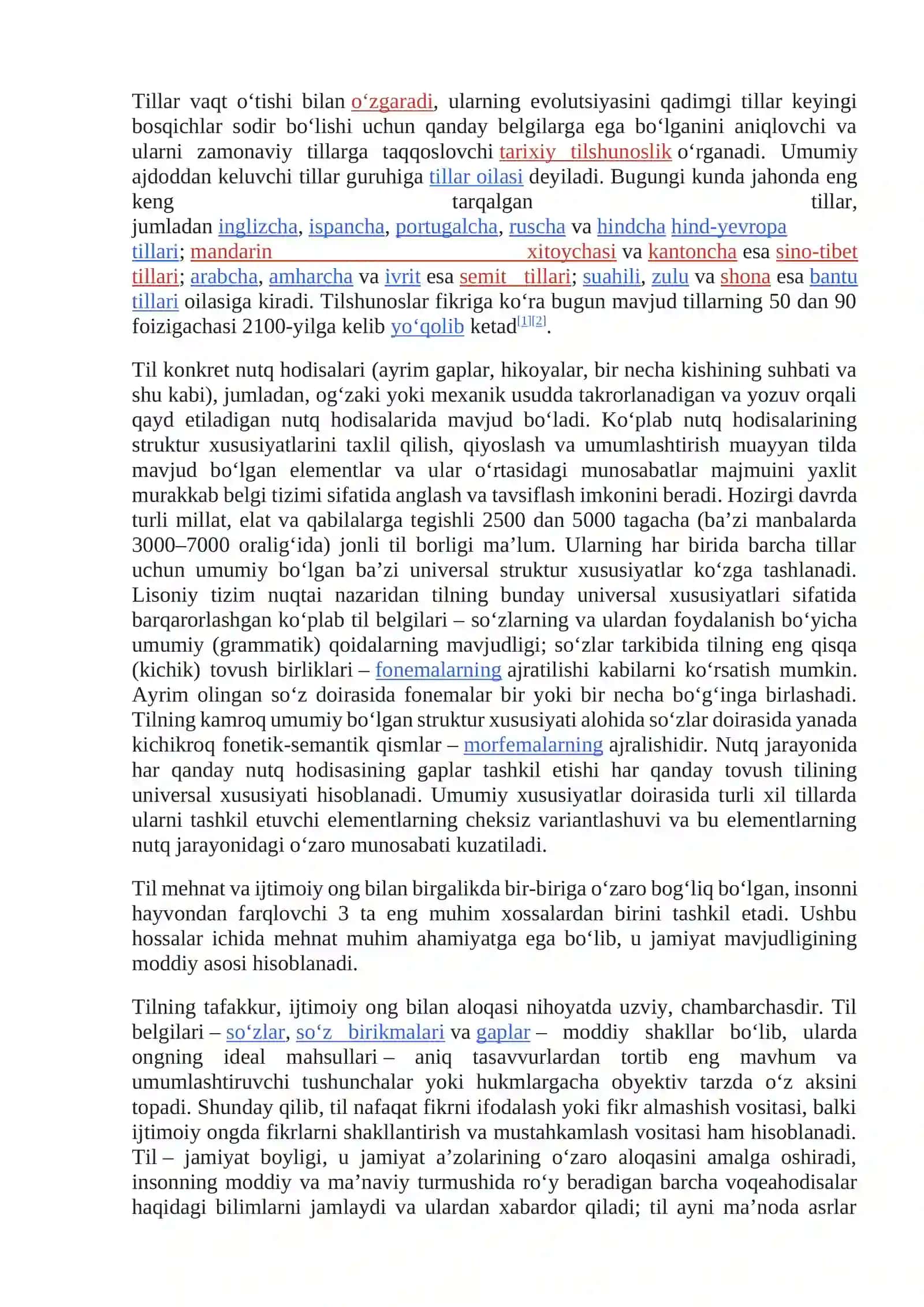 Tilning paydo bo’lishi haqidagi nazaryalar 2