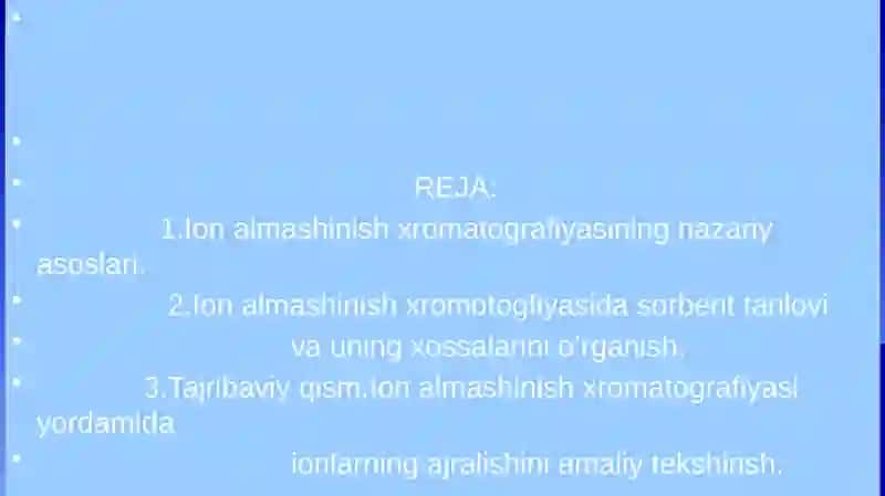Ion Almashinish Xromatografiyasi 2