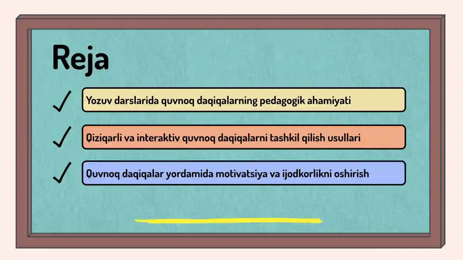 Yozuv darslarida quvnoq daqiqalardan foydalanish 2