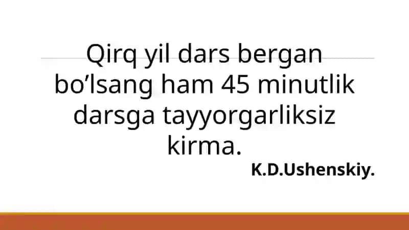 Kuzatuvchi tomonidan darsni baholash mezonlari. 2