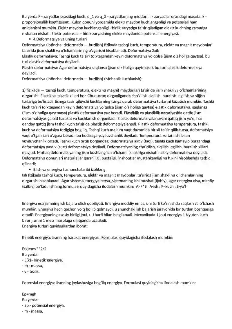 Tezlik va tezlansh munosabatlari 2