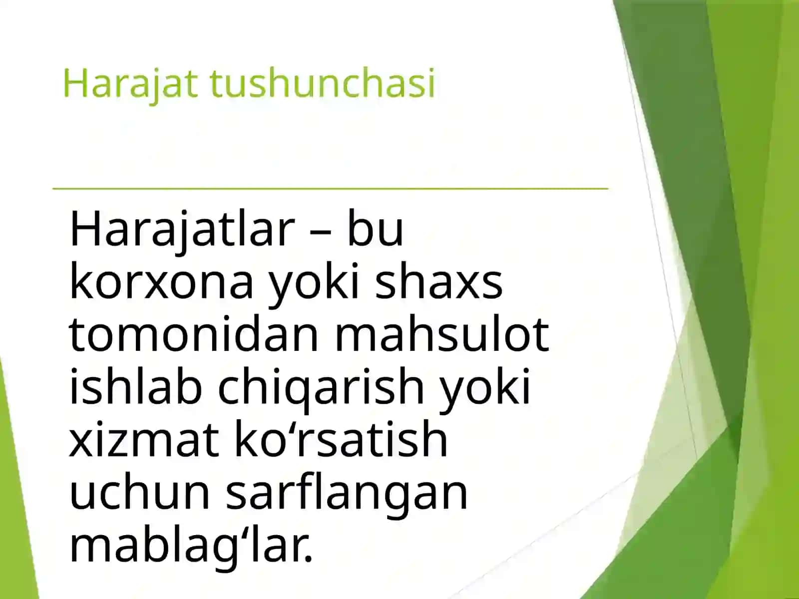 Harajatlar vaularni boshqarish 2