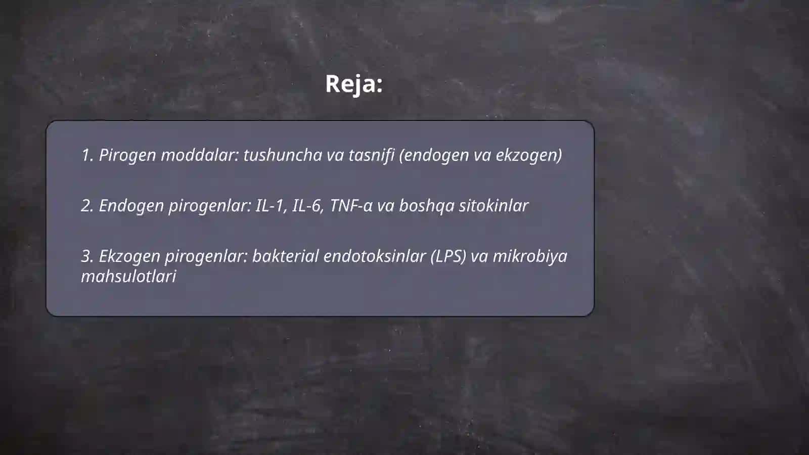 Pirogen moddalarni termoregulyatsiyadagi ahamiyati 2