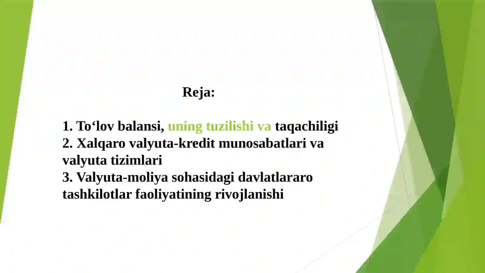 Valyutakursi, to‘lov balansi va uning taqchilligi 2
