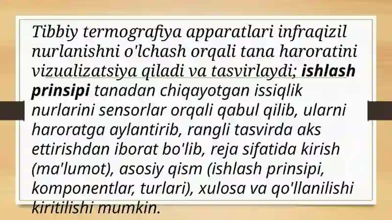 Tibbiy termogirafiya apparatlarining ishlash pirinsiplari 2