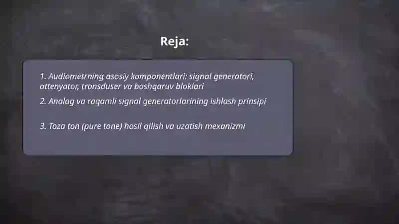 Audiometrning ishlash prinsipi 2