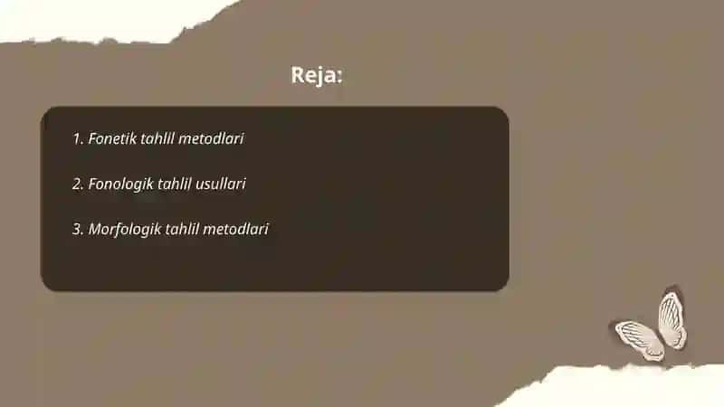 Lingvistik tahlil metodlarini o'rganish 2