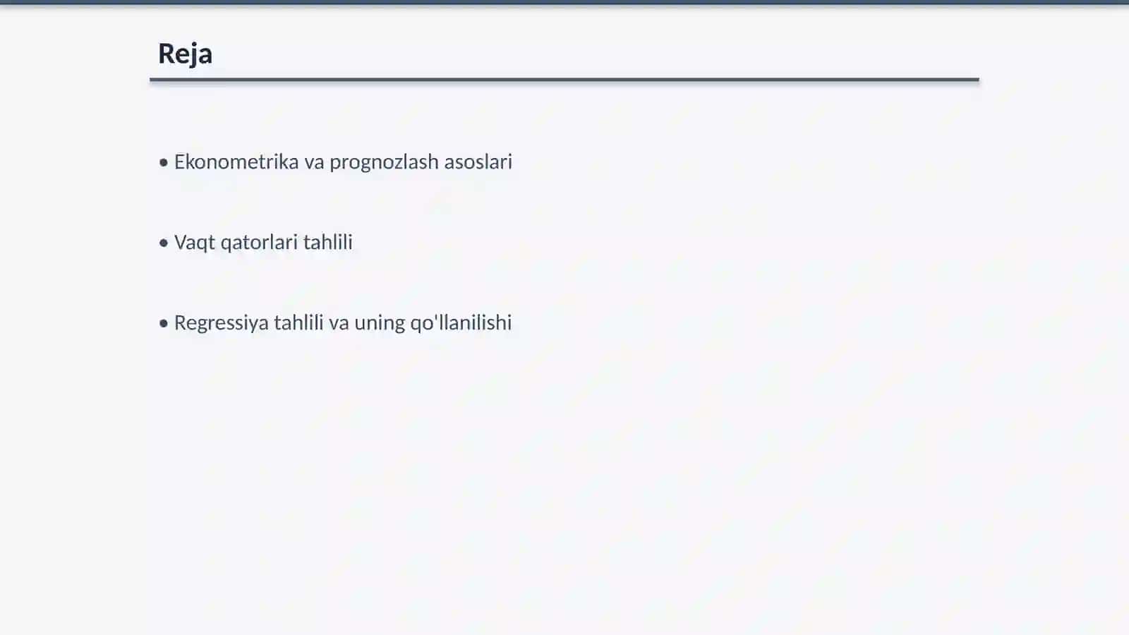 Ekonometrikada prognozlash usullari 2