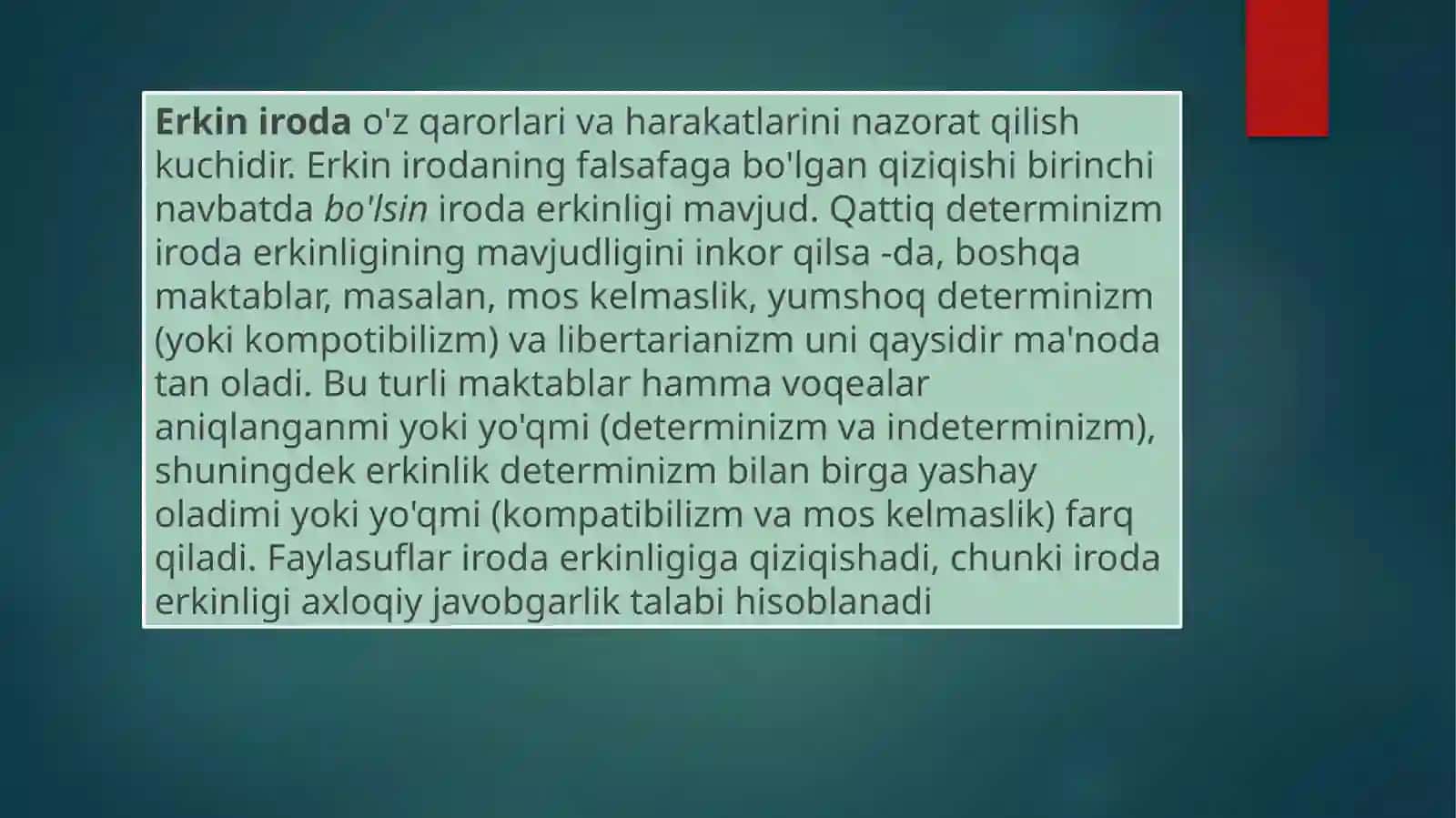 Irodaning rivojlanishi 2