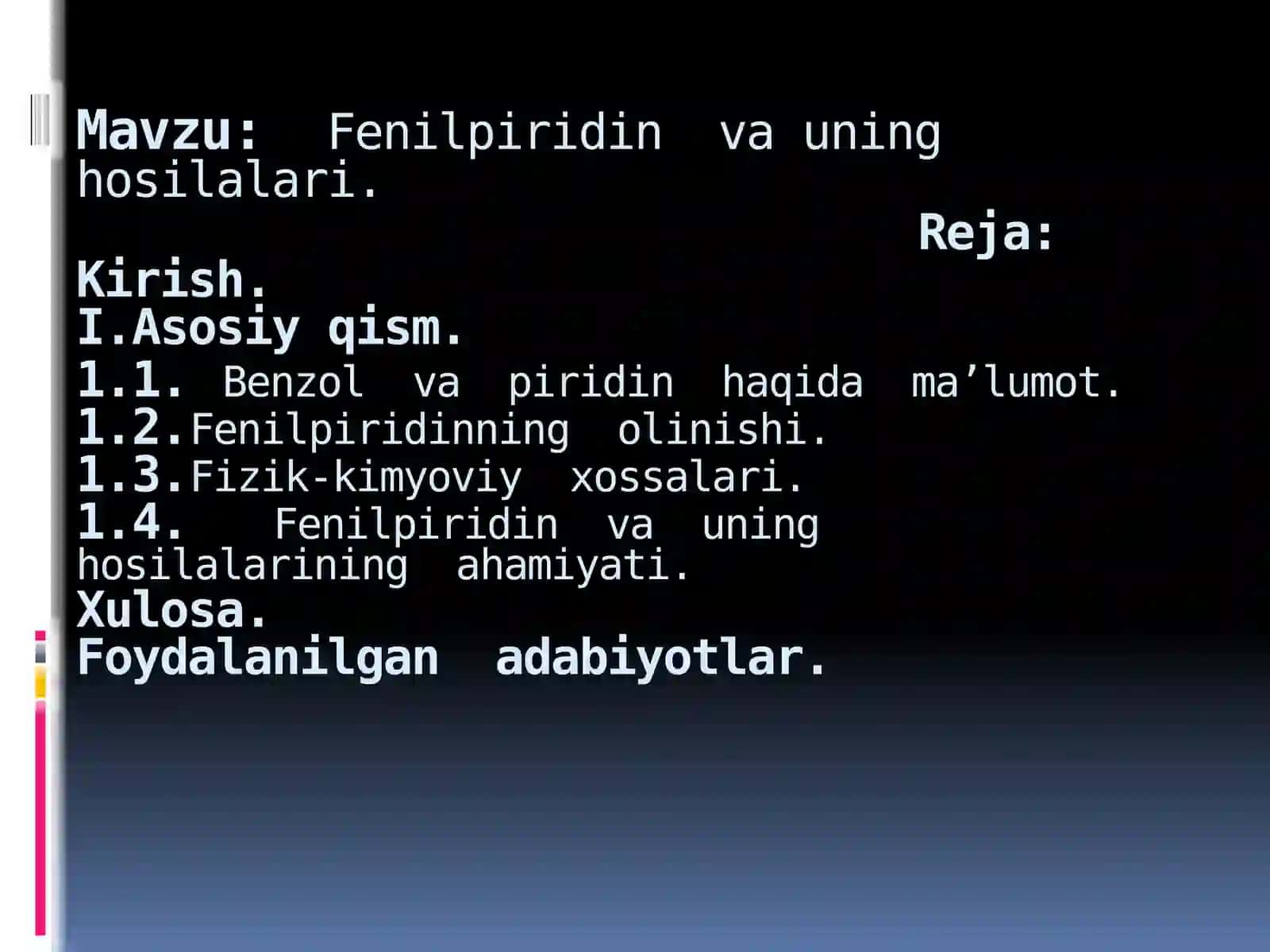 Fenilpiridin va uning hosilalari 2