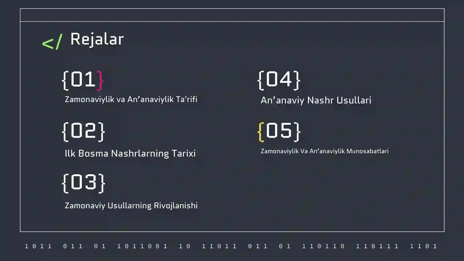 ZAMONAVIYLIK: AN’ANAVIYLIK VA ILK BOSMA NASHRLARI 2