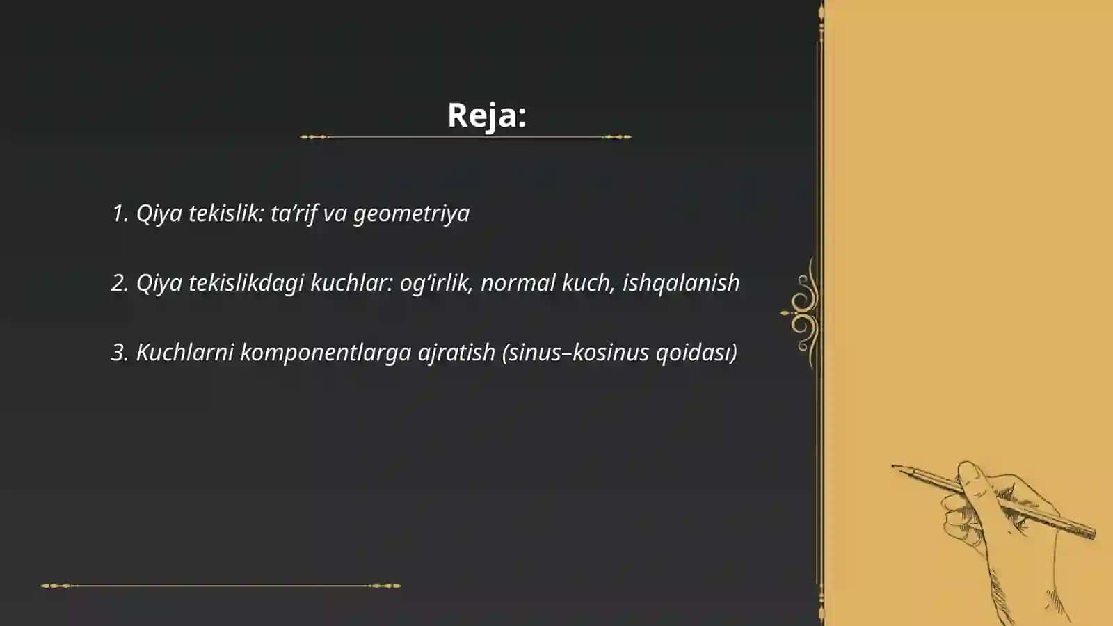 Qiya tekislik FIK 2