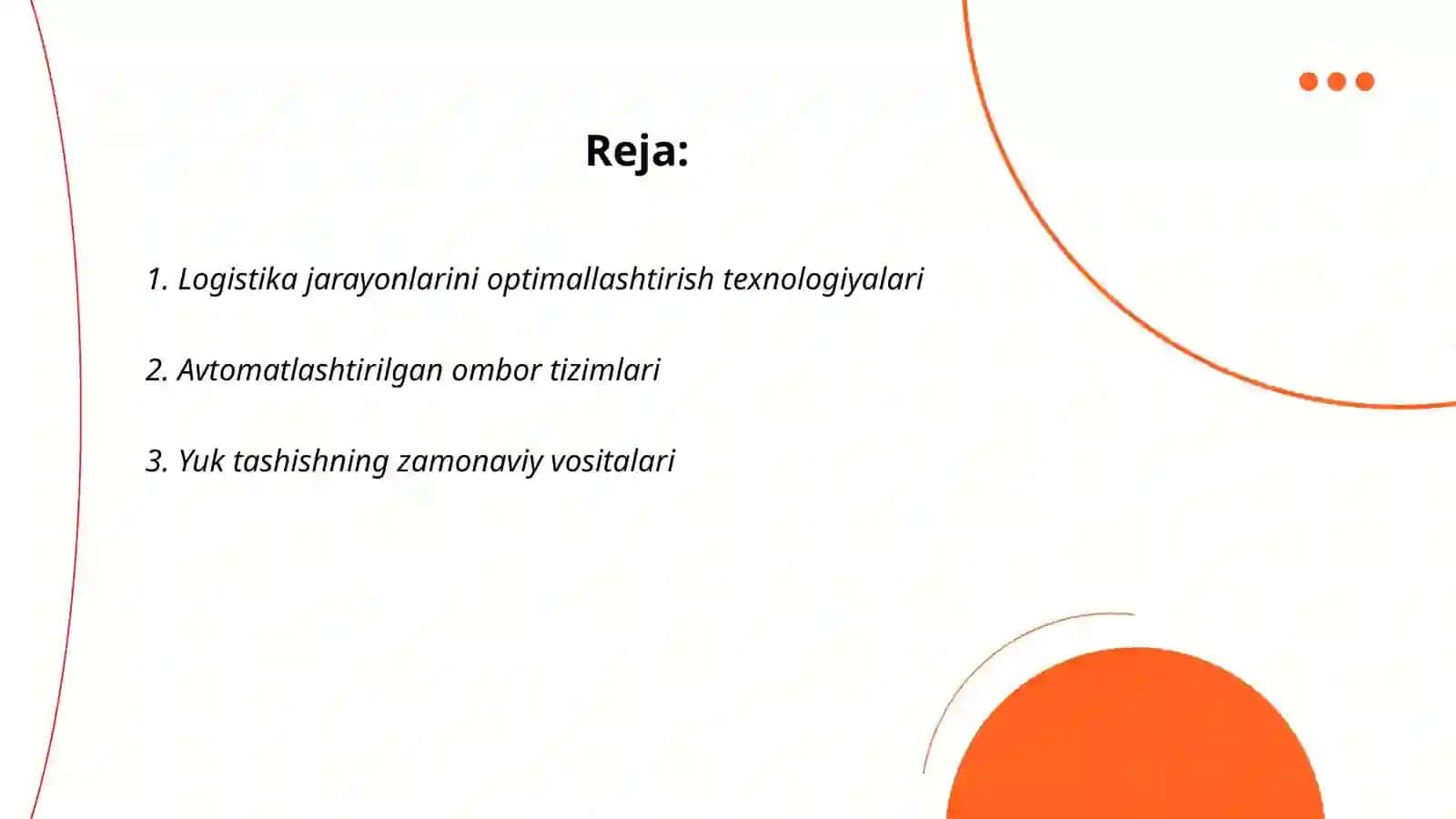 Logistika jarayonlarini optimallashtirish texnologiyalari 2