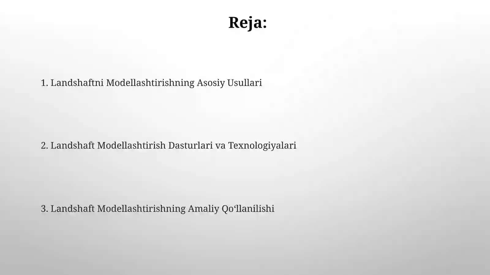 Landshaftlarni modellashtirish 2