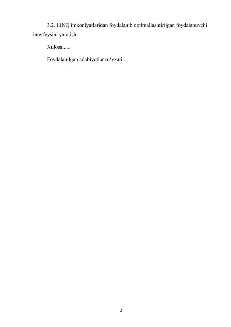 LINQ yordamida ma'lumotlarni saralash va filtrlash 2