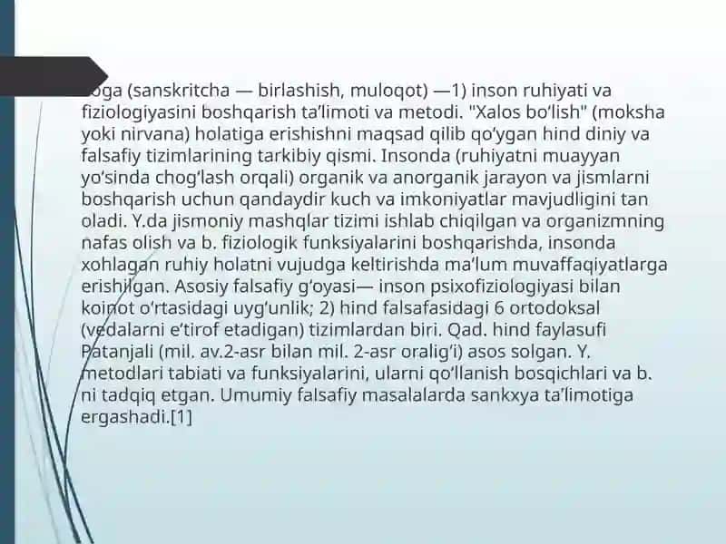 Yoga usuli kelib chiqishi va rivojlanishi 2