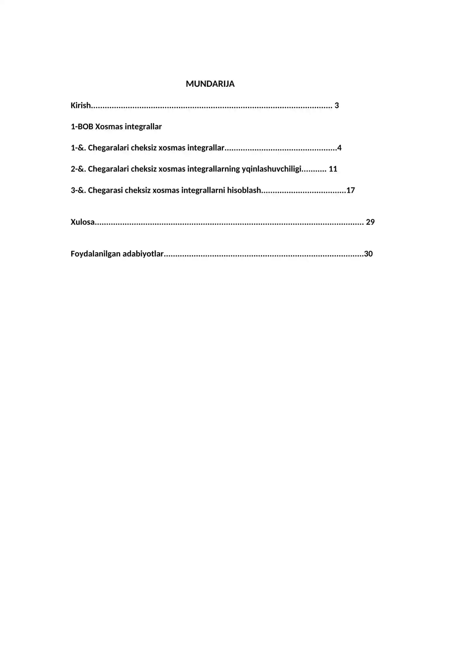 Matematik analiz: Xosmas integrallar va ularni hisoblash usullari 2