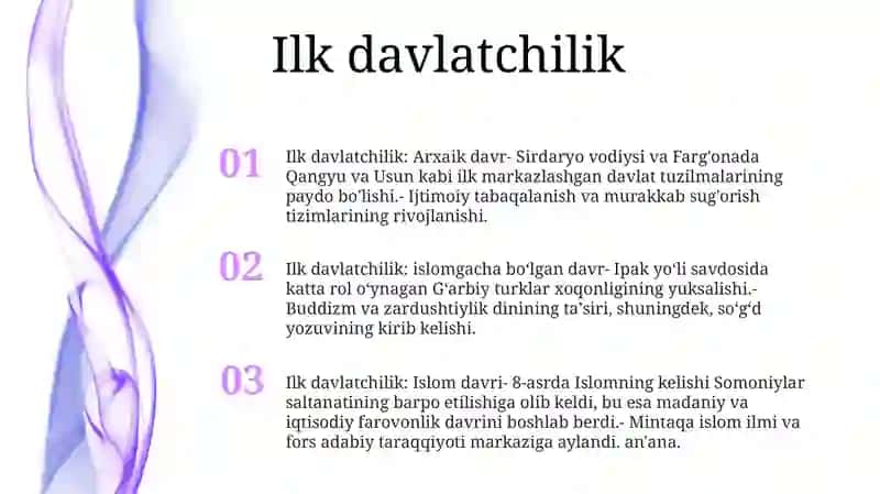 OʻZbekiston Davlatchiligining Tarixiy Bosqichlari 2