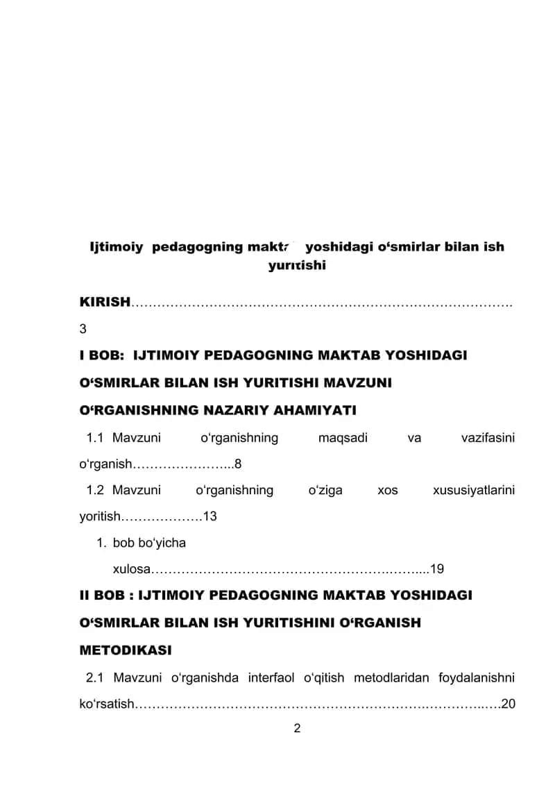 Ijtimoiy pedagogning maktab yoshidagi o‘smirlar bilan ish yuritishi 2