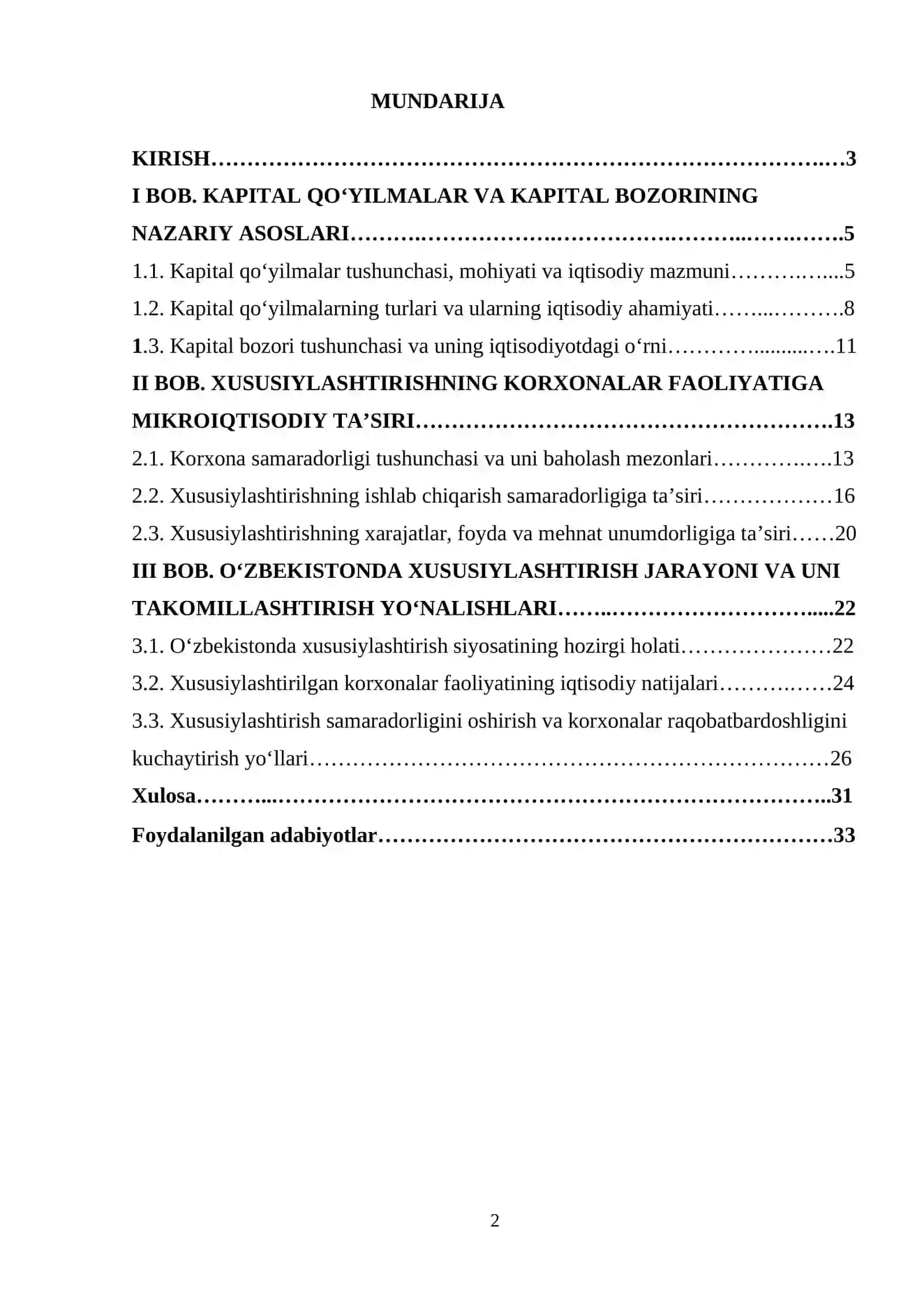 KAPITAL QO‘YILMALAR VA KAPITAL BOZORI 2