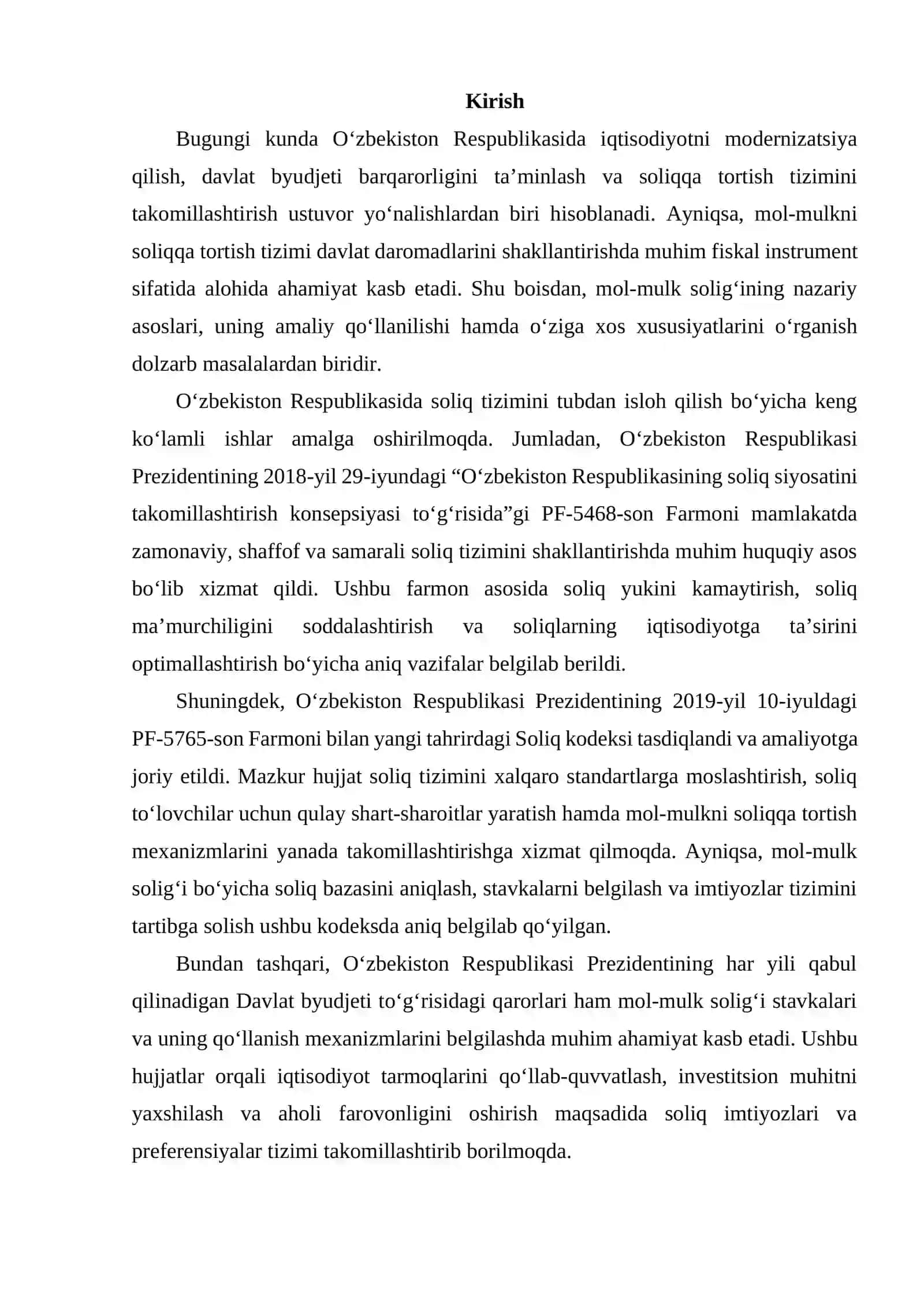 O‘zbekistonda mol-mulkni soliqqa tortishning o‘ziga xos xususiyatlari 2