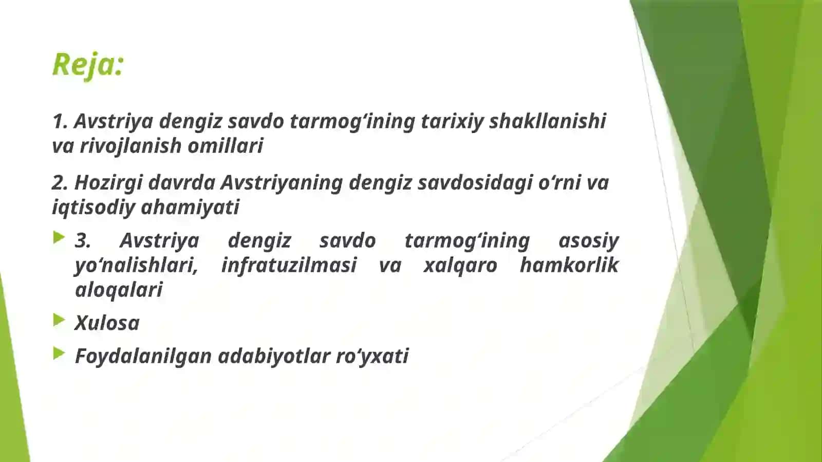 Avstriya dengiz savdo tarmogʻi 2