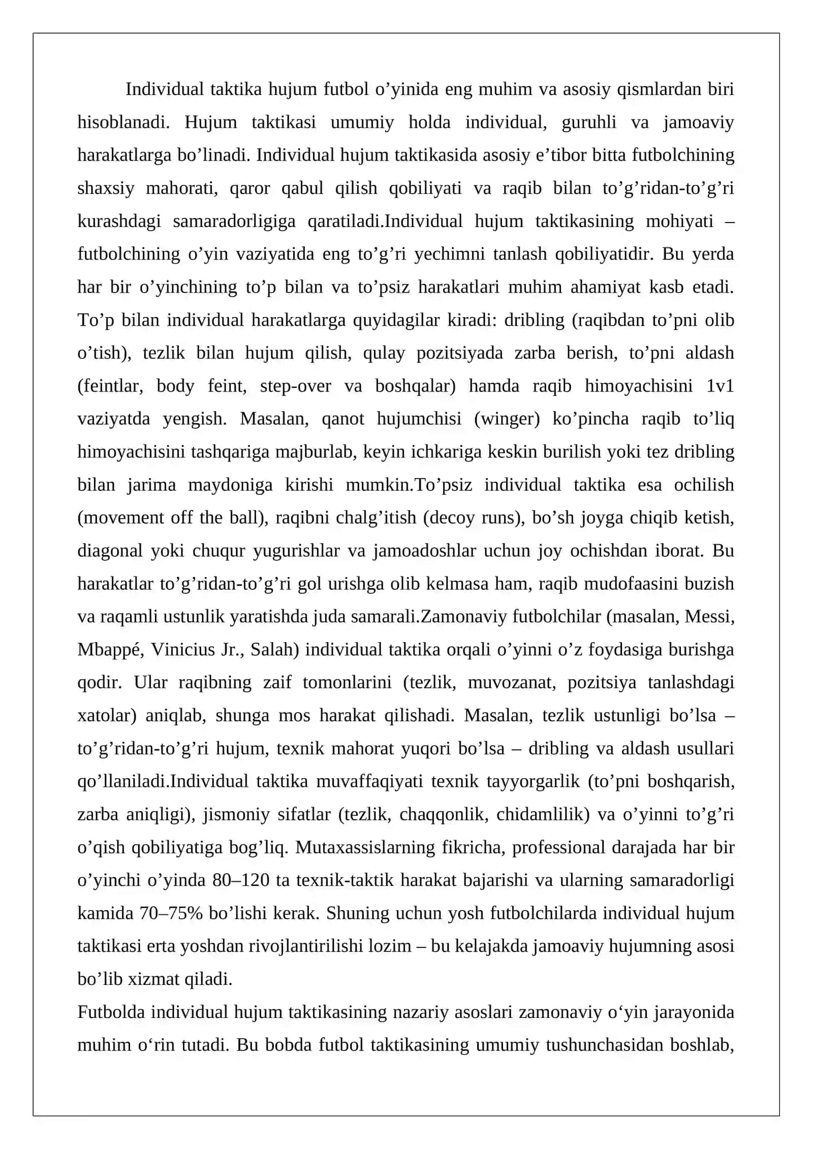 Individual taktika hujum 2
