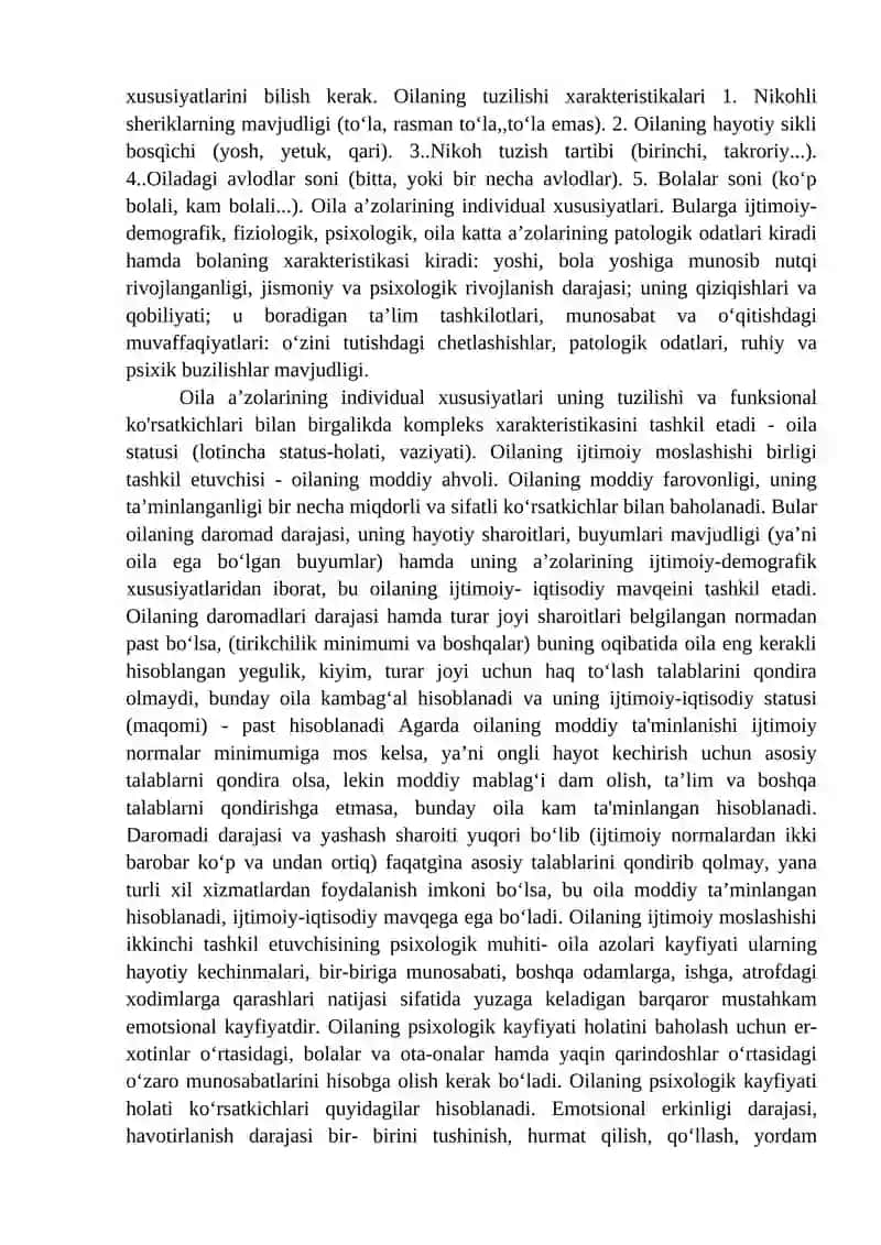 OILANING TURLARI 2