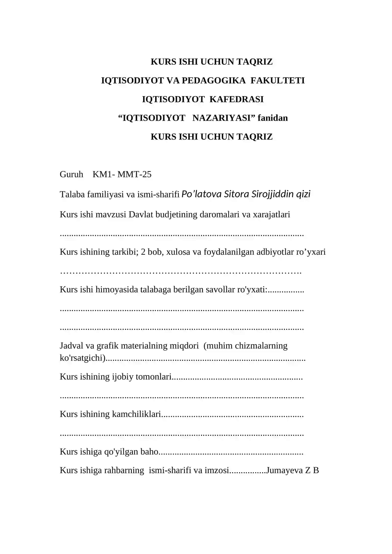 DAVLAT BUDJETINING DAROMALARI VA XARAJATLARI 2