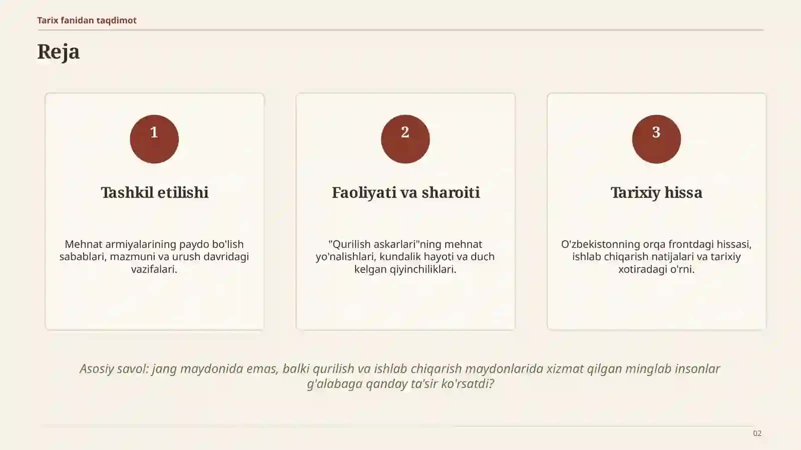 O'zbekistonda frontga safarbar qilingan mehnat armiyalari 2