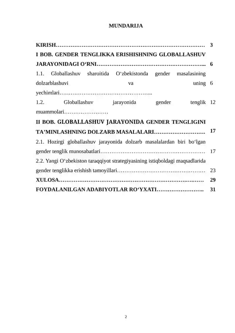 GLOBALLASHUV JARAYONIDA GENDER TENGLIK MASALALARI 2