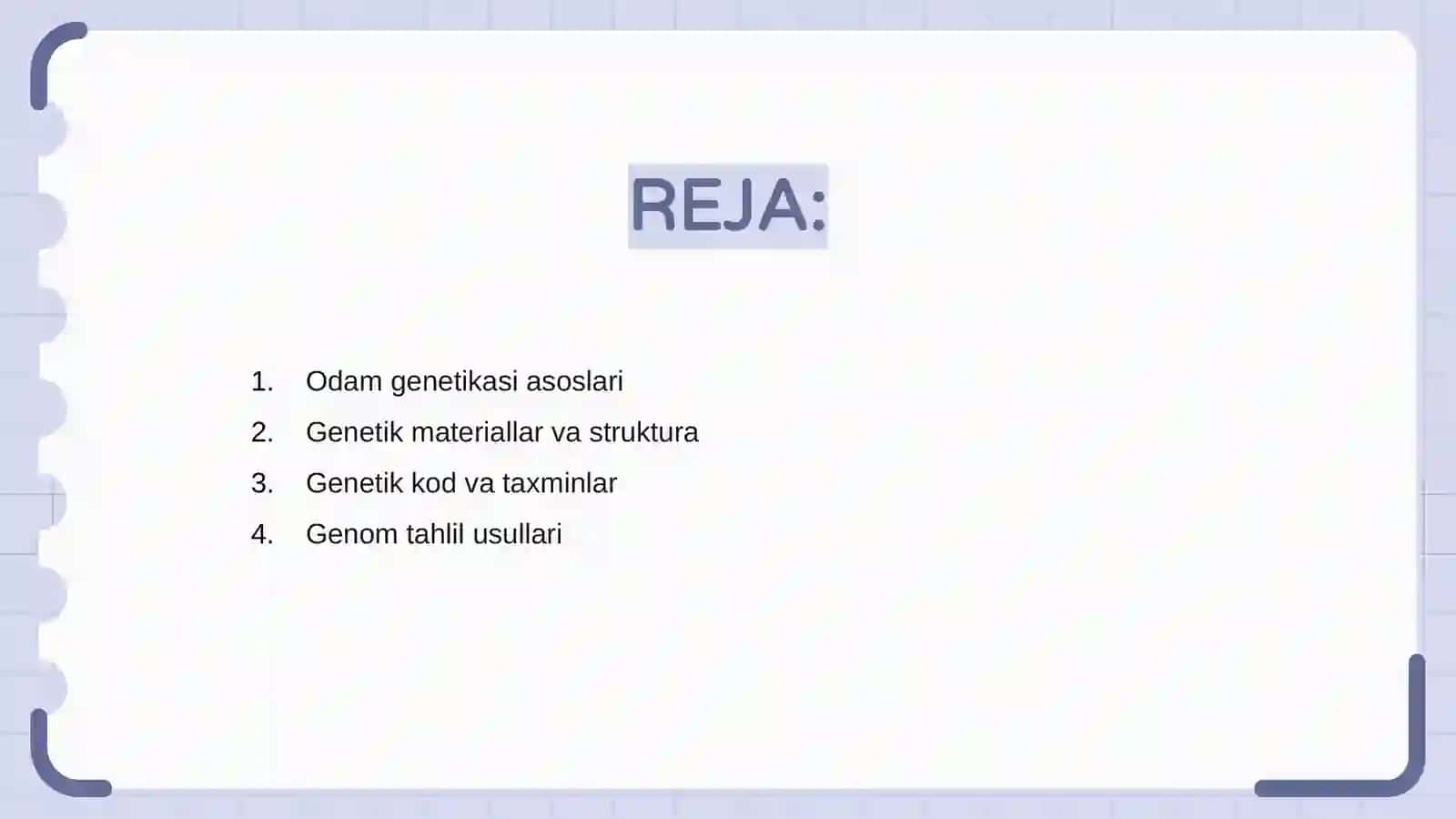 Odam genetikasi va oʼrganish usullari 2